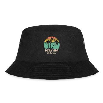 Pura Vida Costa Rica Rétro Coucher de Soleil Palmiers - Bob - noir - Devant - Lela (165cm)