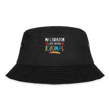 Myheart Schlägt In 2 Sprachen, Zweisprachig - Bucket Hat - Schwarz - Vorne - Lela (165cm)