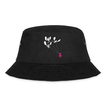 Lustiges Trendiges Kleines Mädchen Mit Drachen - Bucket Hat - Schwarz - Vorne - Lela (165cm)