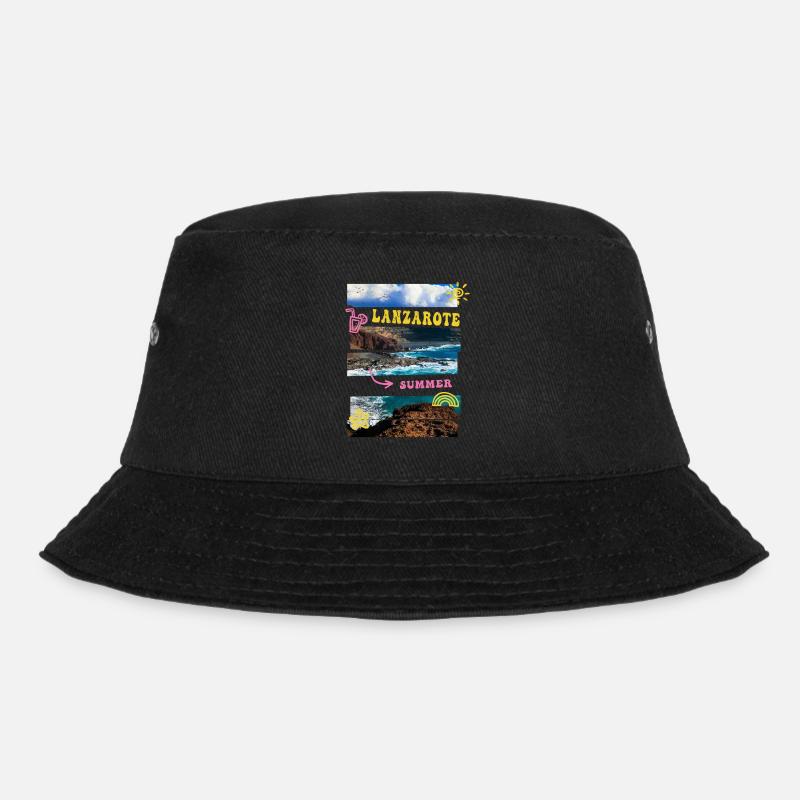 Lanzarote Sommer Sonne Strand Meer Palmen Urlaub - Bucket Hat - Schwarz