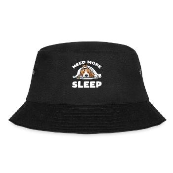 Beagle Hund Mit Kuscheltier Schlafen Schlummern - Bucket Hat - Schwarz - Vorne - Lela (165cm)