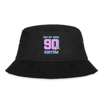 90er jahre Pary Mottoparty 90s Outfit - Bucket Hat - Schwarz - Vorne - Lela (165cm)