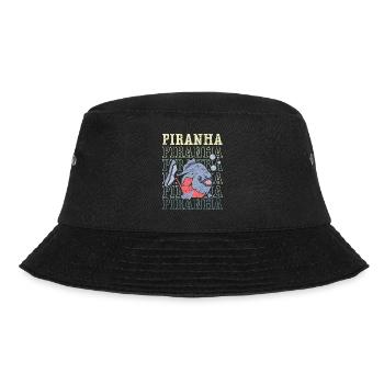 Piranha Collector Aquarist Aquaristics Fish Keeping - Bucket Hat - black - Front - Lela (165cm)