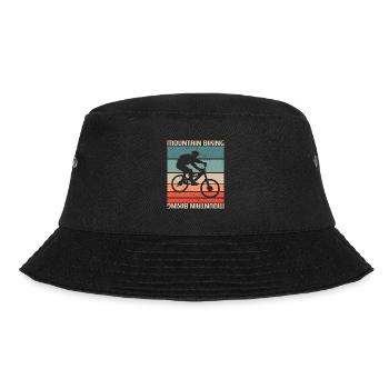 Retro Vintage Classic Mountain Biking - Bucket Hat - Schwarz - Vorne - Lela (165cm)