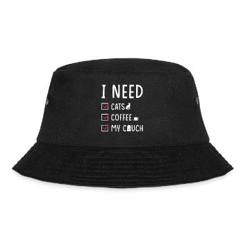 katzen Kaffee Couch - Bucket Hat - Schwarz - Vorne - Lela (165cm)