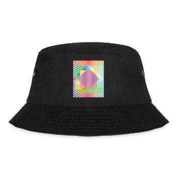 Moderne Kunst Grafik-Design 1 formen Linien Farben - Bucket Hat - Schwarz - Vorne - Lela (165cm)