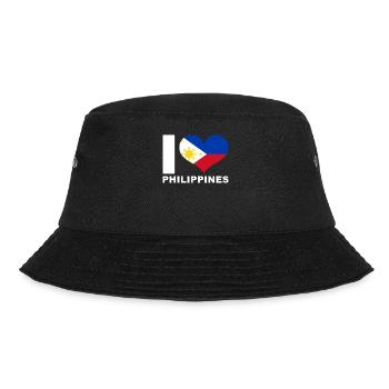 Ich liebe Philippinen Herz Flagge Philippinen - Bucket Hat - Schwarz - Vorne - Lela (165cm)