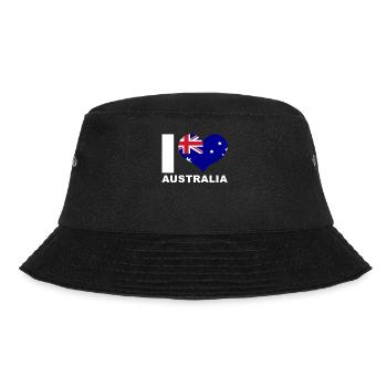 Ich liebe Australien Herz Flagge Australien - Bucket Hat - Schwarz - Vorne - Lela (165cm)