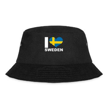 Ich liebe Schweden Herz Flagge Schweden - Bucket Hat - Schwarz - Vorne - Lela (165cm)