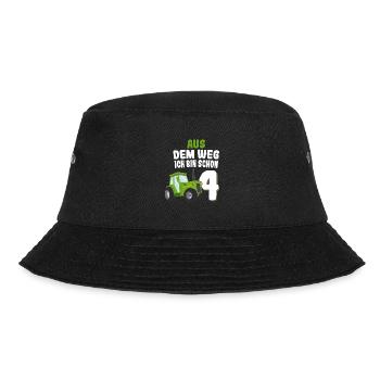 Aus Dem Weg Ich Bin Schon 4 Traktor Geburtstag Kin - Bucket Hat - Schwarz - Vorne - Lela (165cm)