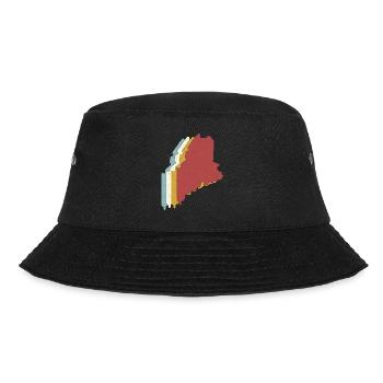 USA State - Vintage Map Maine - Bucket Hat - black - Front - Lela (165cm)