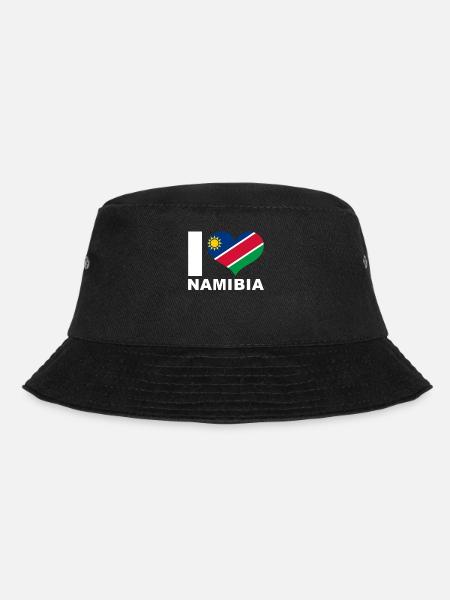 Ich liebe Namibia Herz Flagge Namibia - Bucket Hat - Schwarz