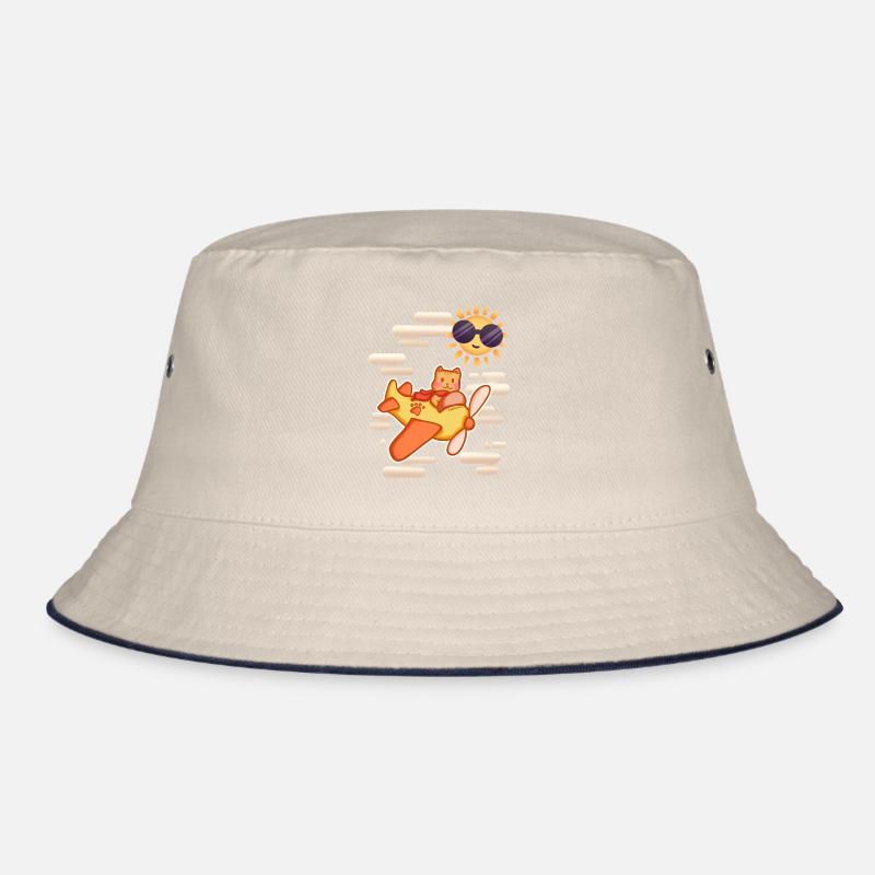 Pilot Katze Himmel Bucket Hat