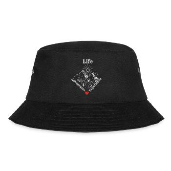 Life Adventures Experience - Adventure Tee - Bucket Hat - Schwarz - Vorne - Lela (165cm)