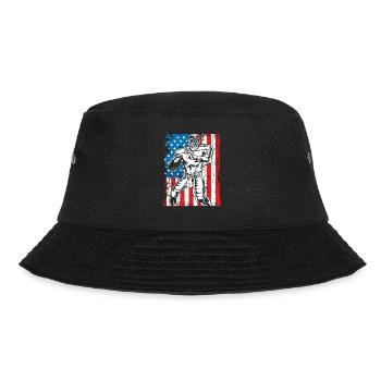 Quaterback Auf Einer Usa-flagge - Bucket Hat - Schwarz - Vorne - Lela (165cm)