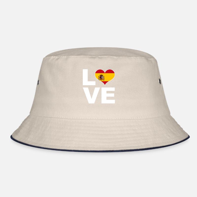 Ich liebe Spanien Herz Flagge Spanien Bucket Hat