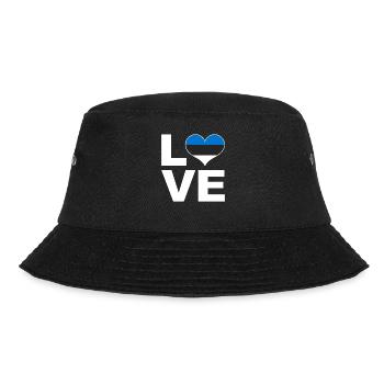 Ich liebe Estland Herz Flagge Estland - Bucket Hat - Schwarz - Vorne - Lela (165cm)