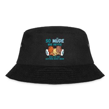 So müde heute seit gestern nicht mehr Katze Fun - Bucket Hat - Schwarz - Vorne - Lela (165cm)