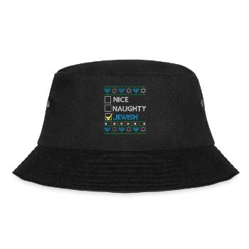 Hanukkah Jewish Ugly Christmas - Nice Naughty Jewi - Bucket Hat - Schwarz - Vorne - Lela (165cm)