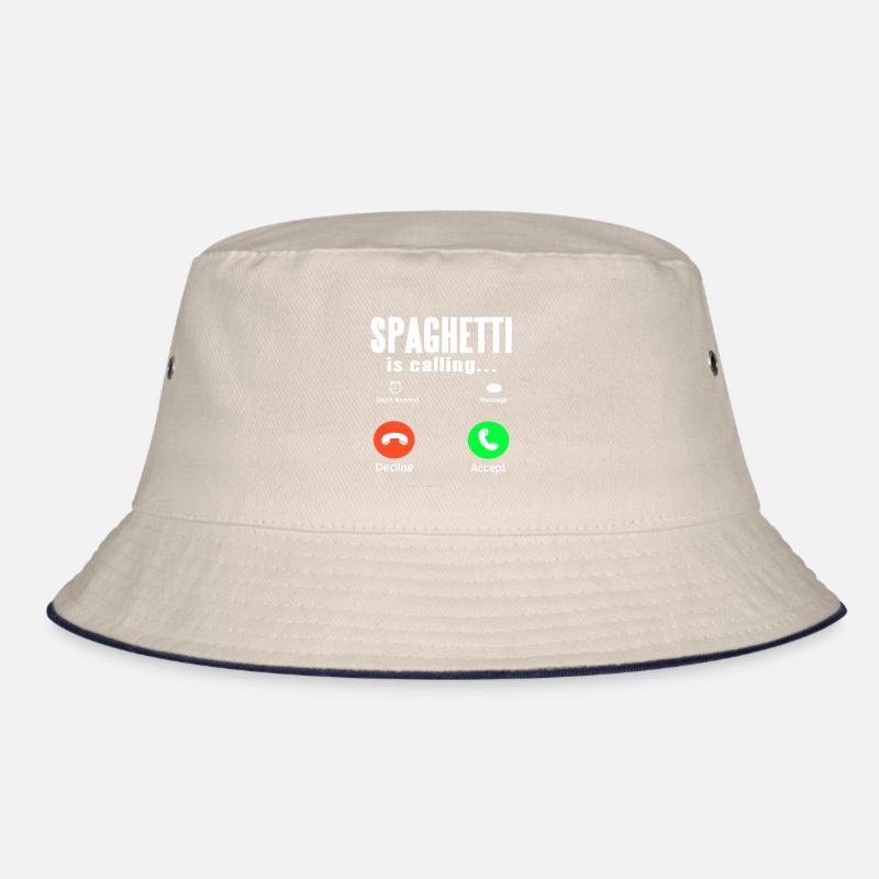 Spaghetti Is Calling Cool Funny Designs T-Shirt Bucket Hat