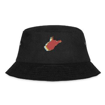 USA State - Vintage Map West Virginia - Bucket Hat - Schwarz - Vorne - Lela (165cm)