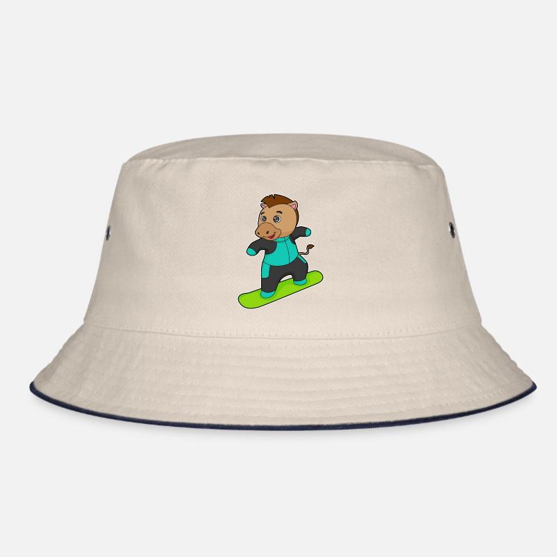 Cheval comme snowboarder avec snowboard Bob