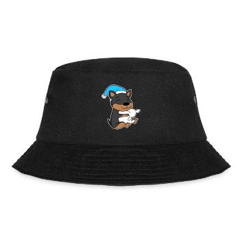 Chien Nain Pinscher avec oreiller et bonnet de couchage - Bob - noir - Devant - Lela (165cm)