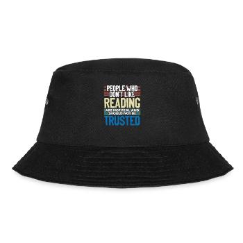 Leser schenken Menschen, die nicht gerne lesen, nicht - Bucket Hat - Schwarz - Vorne - Lela (165cm)