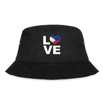 Ich liebe Philippinen Herz Flagge Philippinen - Bucket Hat - Schwarz - Vorne - Lela (165cm)