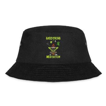 Gardeing Is My Meditation Garden Gnome Gardening - Bucket Hat - black - Front - Lela (165cm)