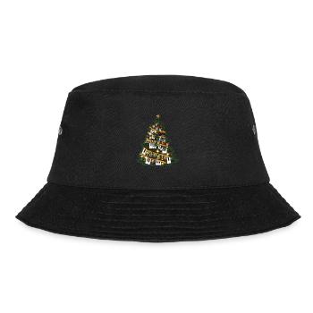 Fun Boogie Woogie and piano keys Xmas tree design. - Bucket Hat - black - Front - Lela (165cm)