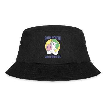 Guten Morgen Ganz Dünnes Eis Kaffee Spruch Büro - Bucket Hat - Schwarz - Vorne - Lela (165cm)