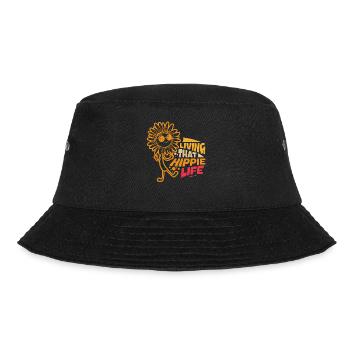 Sonnenblume lebt das Hippie Leben - Bucket Hat - Schwarz - Vorne - Lela (165cm)