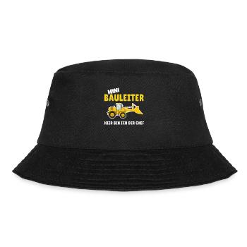 Kinder Bauleiter Bauarbeiter - Bauherr - Bucket Hat - Schwarz - Vorne - Lela (165cm)