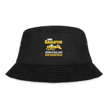 Kinder Bauleiter Bauarbeiter - Bauherr - Bucket Hat - Schwarz - Vorne - Lela (165cm)