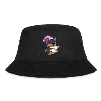 Chien Nain Pinscher avec oreiller et bonnet de couchage - Bob - noir - Devant - Lela (165cm)