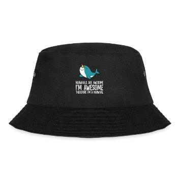 Narwhals Are Awesome. I'm Awesome Therefore I'm a - Bucket Hat - Schwarz - Vorne - Lela (165cm)
