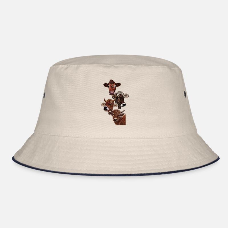 Vier Köpfe von vier Kühen Bucket Hat