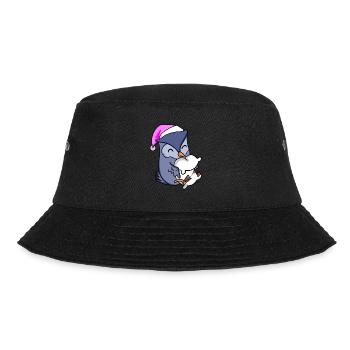 Owl with pillow and sleeping cap - Bucket Hat - black - Front - Lela (165cm)
