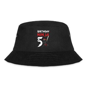 Birthday Party 5 Years Old Japanese Ninja Birthday - Bucket Hat - black - Front - Lela (165cm)