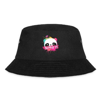 Bachelor '23 Motto with Panda - University Degree 2023 - Bucket Hat - black - Front - Lela (165cm)