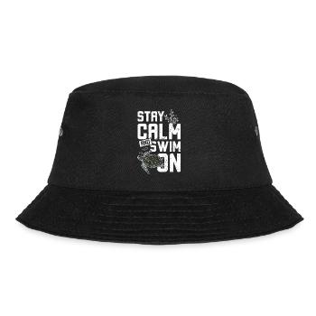Sea turtle stay calm and swim on - Bucket Hat - black - Front - Lela (165cm)