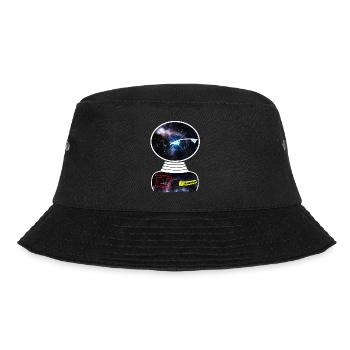 Roboter Weltraum Space beobachtet Warnschild - Bucket Hat - Schwarz - Vorne - Lela (165cm)