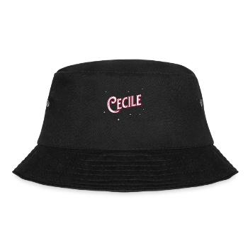 Cecile Namen personalisiert - Bucket Hat - Schwarz - Vorne - Lela (165cm)