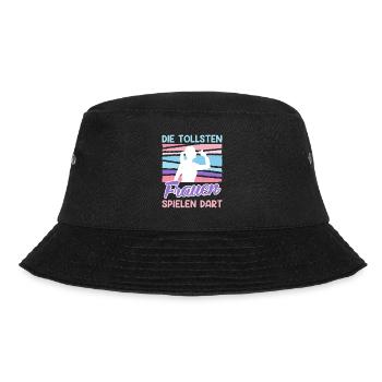 Tolle Frauen Darts Damen Dartpfeile Zubehör Dart - Bucket Hat - Schwarz - Vorne - Lela (165cm)