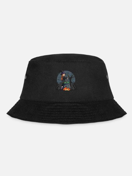 Hexe mit Kessel - Bucket Hat - Schwarz
