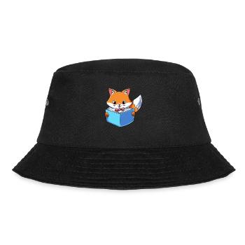 Fox reads book - Bucket Hat - black - Front - Lela (165cm)