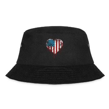 Amerikanischer Flagge USA United States Of America - Bucket Hat - Schwarz - Vorne - Lela (165cm)
