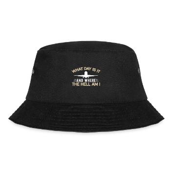Flugbegleiter Stewardess Cabin Crew - Bucket Hat - Schwarz - Vorne - Lela (165cm)