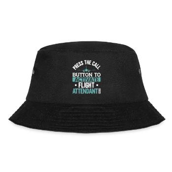 Flugbegleiter Stewardess Cabin Crew - Bucket Hat - Schwarz - Vorne - Lela (165cm)